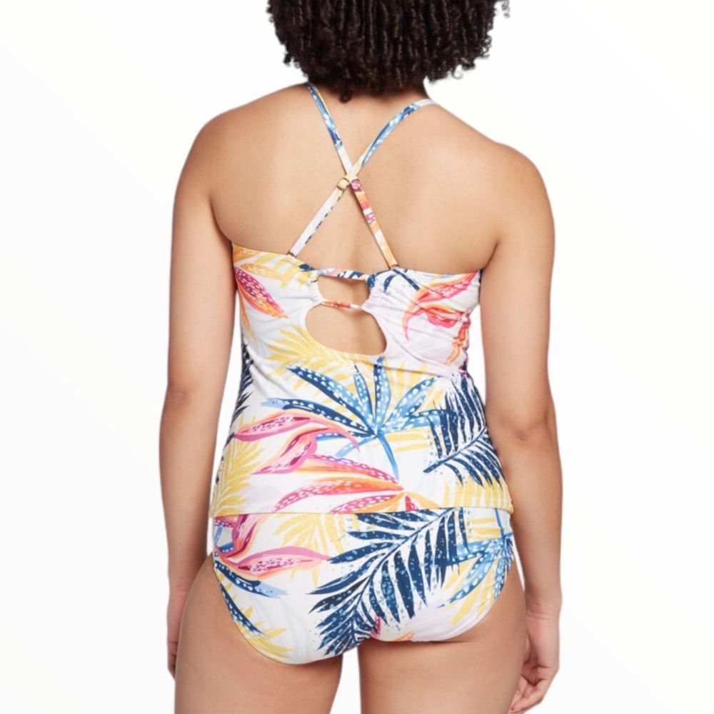 Calia Carrie Underwood High Neck Tankini Top in Watercolor Palms size XS NWT - Picture 2 of 9
